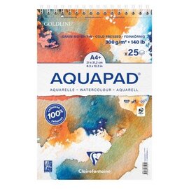 Aquapad blok met spiraalbinding, 25 vellen A4 - 300g