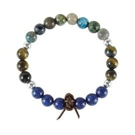Armband maken met natuurstenen: Lapis, Yellow Tiger Eye, Autumn Jade, Bronzite, Dzi Bead , Epidote, Natural African Turquoise, Amazonyte