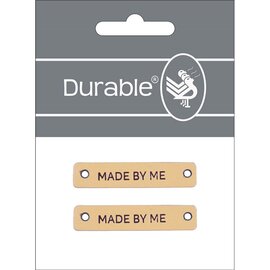 Durable leren label, Made by me, 50x10mm - Kleur 001