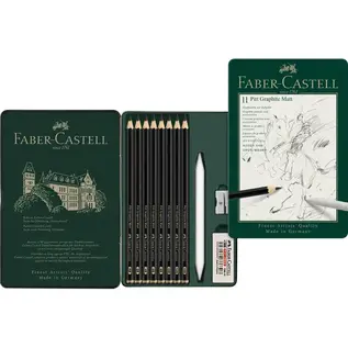 Grafietpotlood Faber-Castell Pitt Mat Etui set 11 stuks