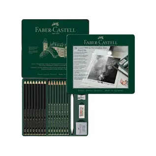 Grafietpotlood Faber-Castell Pitt Mat 8st. en 9000 8st. in blik