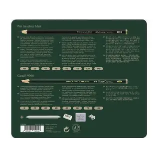 Grafietpotlood Faber-Castell Pitt Mat 8st. en 9000 8st. in blik