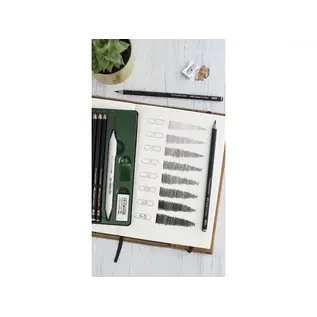 Grafietpotlood Faber-Castell Pitt Mat 8st. en 9000 8st. in blik