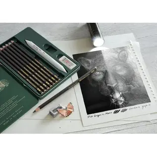 Grafietpotlood Faber-Castell Pitt Mat 8st. en 9000 8st. in blik