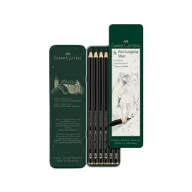 Grafietpotlood Faber-Castell Pitt Mat Etui a 6 stuks