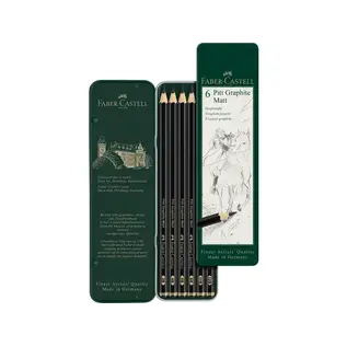 Grafietpotlood Faber-Castell Pitt Mat Etui a 6 stuks