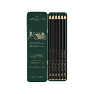 Grafietpotlood Faber-Castell Pitt Mat Etui a 6 stuks