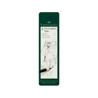 Grafietpotlood Faber-Castell Pitt Mat Etui a 6 stuks