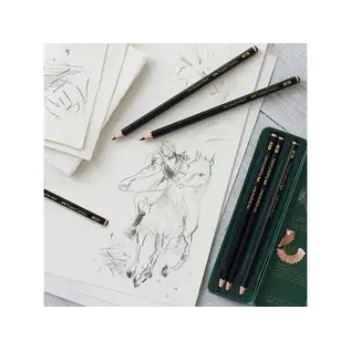 Grafietpotlood Faber-Castell Pitt Mat Etui a 6 stuks