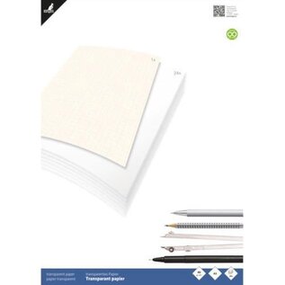 Transparant papier  A3 blok à 24 vel met 1 vel milimeterpapier
