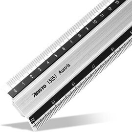 Liniaal Aristo 50cm aluminium met rubber inleg