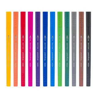 Creatives Fineliner Brush pen set 12 kleuren