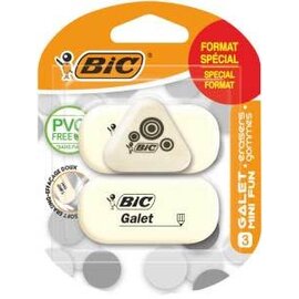 Bic: Gom "Galet" set van 2 stuks + 1x gom "Mini Fun" gratis