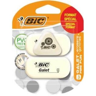 Bic: Gom "Galet" set van 2 stuks + 1x gom "Mini Fun" gratis
