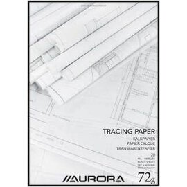 Aurora: Kalkpapier A3, 297x420mm, 20 vel, 72 g/m²