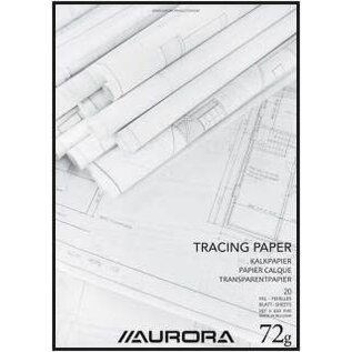 Aurora: Kalkpapier A3, 297x420mm, 20 vel, 72 g/m²
