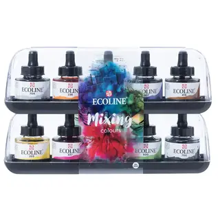Ecoline Vloeibare waterverf mengset | 10 x 30 ml