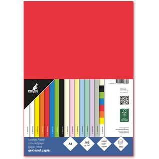 Papier Kangaro A4 160 grams pak à 50 vel rood