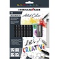 Mixed media set Eberhard Faber 13-dlg 8x duo brush/fineliner, 2x pigmentliner, 1x waterpenseel, 1x grafietpotl., 1x gum