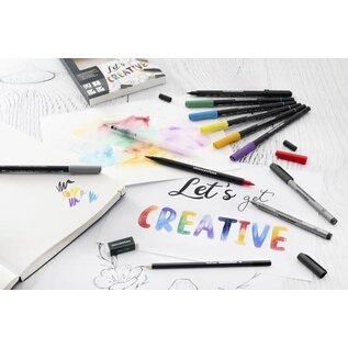 Mixed media set Eberhard Faber 13-dlg 8x duo brush/fineliner, 2x pigmentliner, 1x waterpenseel, 1x grafietpotl., 1x gum
