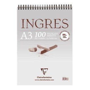 PROMO - Ingres Studie blok spiraal 100 blad 80g A3 (29,7x42cm)