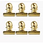 6 clips bulldog goud 2,1x2,3 cm
