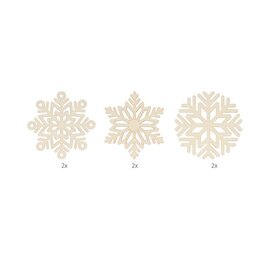 6 houten silhouetten Kerst