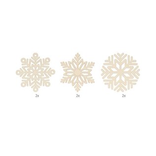 6 houten silhouetten Kerst