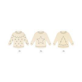 6 houten silhouetten Kerst