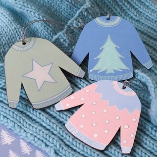 6 houten silhouetten Kerst
