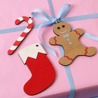 6 houten silhouetten Kerst