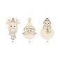 6 houten silhouetten Kerst