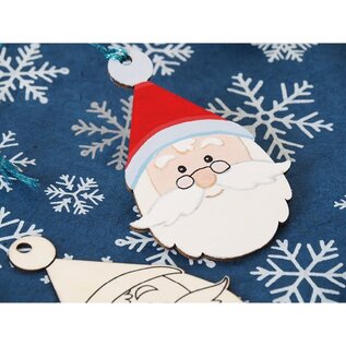 6 houten silhouetten Kerst