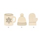 6 houten silhouetten Kerst
