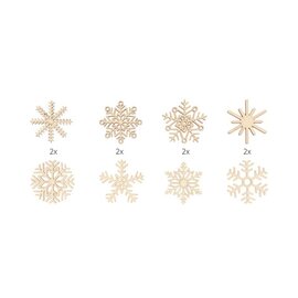 16 houten silhouetten Kerst