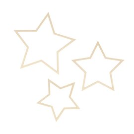 3 houten silhouetten sterren