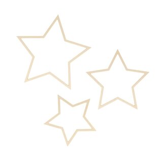 3 houten silhouetten sterren