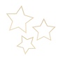 3 houten silhouetten sterren