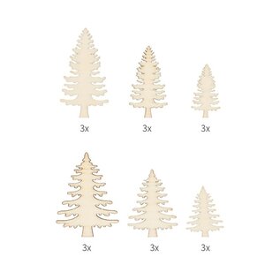 18 houten silhouetten kerstboom