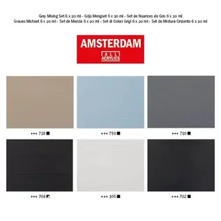 Amsterdam Standard Series acrylverf grijstinten set | 6 x 20 ml