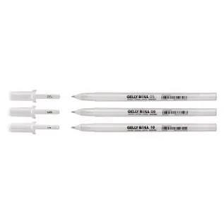Sakura Basic Set 3 Gelpennen Zuiver Wit Fijn/Medium/Dik