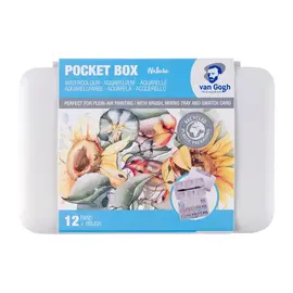 Van Gogh Aquarelverf pocket box natuurtinten met 12 kleuren in halve napjes