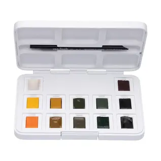 Van Gogh Aquarelverf pocket box natuurtinten met 12 kleuren in halve napjes