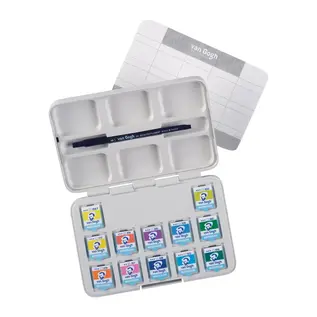 Van Gogh Aquarelverf pocket box felle tinten met 12 kleuren in halve napjes