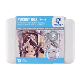Van Gogh Aquarelverf pocket box gedempte tinten met 12 kleuren in halve napjes