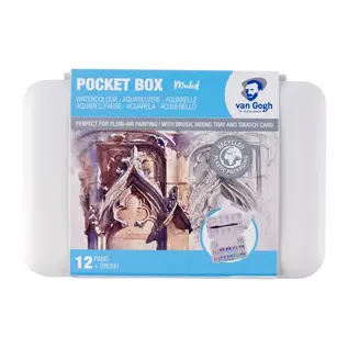 Van Gogh Aquarelverf pocket box gedempte tinten met 12 kleuren in halve napjes