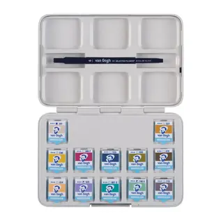 Van Gogh Aquarelverf pocket box gedempte tinten met 12 kleuren in halve napjes