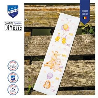 Telpakket - Borduurkit Groeimeter Dierenfeestje