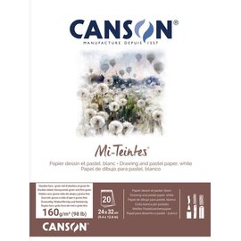 CANSON tekenpapier Mi-Teintes, 240 x 320 mm, wit 160gr. 20 vellen