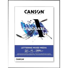 CANSON - Graduate – Lettering Mixed Media – 20 vellen – A3 – 200 g/m²